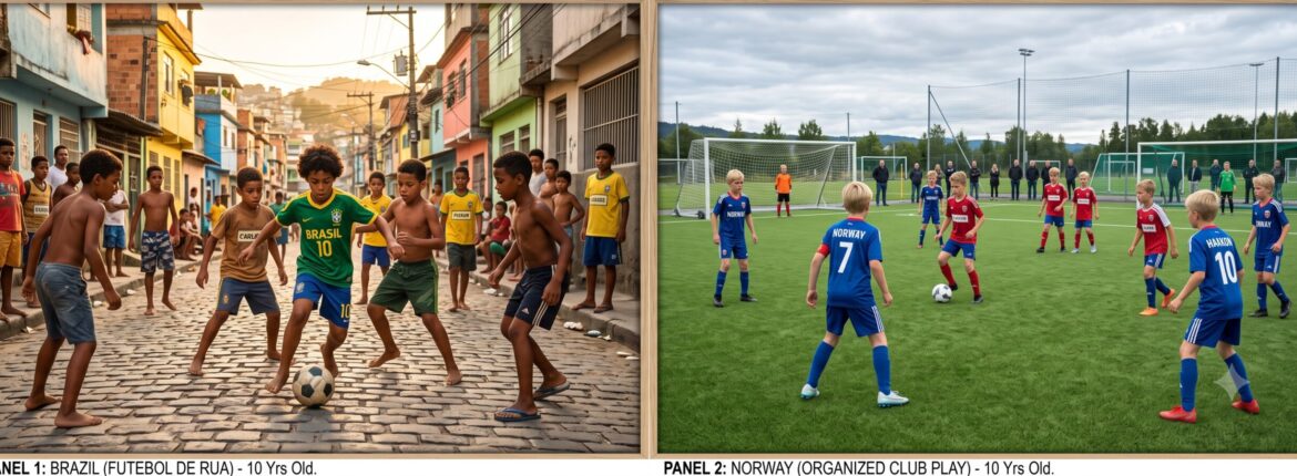 Brazil street play vs Norway's organize experimental pla