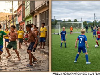 Brazil street play vs Norway's organize experimental pla